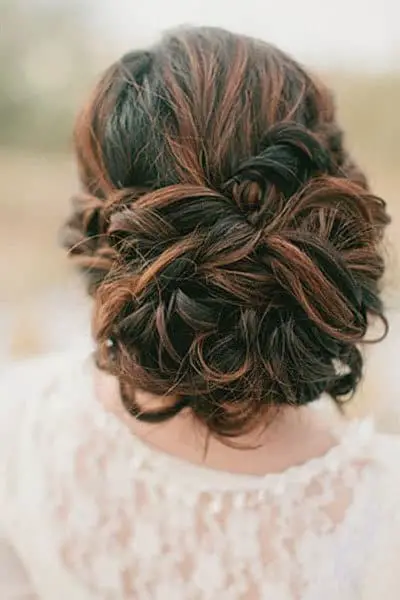 Low Chignon bridesmaid hairstyle