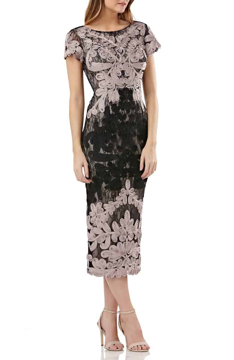 Soutache Lace Midi Dress