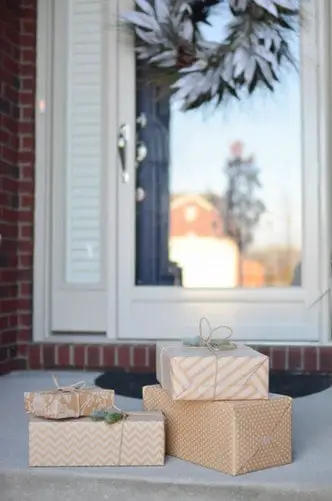 gift boxes outside the door