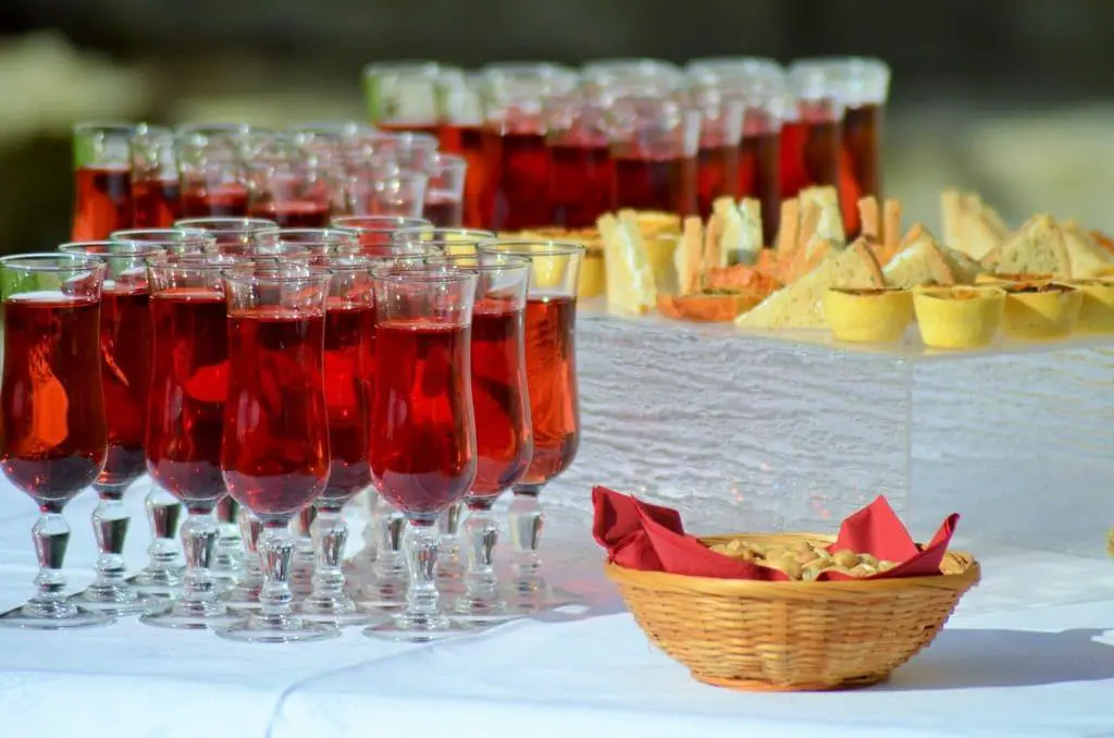 tended bar at a reception